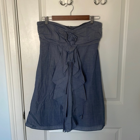 J. Crew Strapless Chambray Wild Rose Dress - Picture 1 of 7